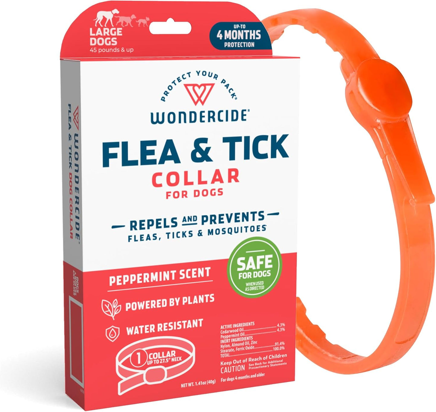 Wondercide Dog Collar - Flea, Tick, and Mosquito Repellent for Dogs - with Natural Essential Oils - Up to 4 Months Protection - Large Visit the Wondercide Store