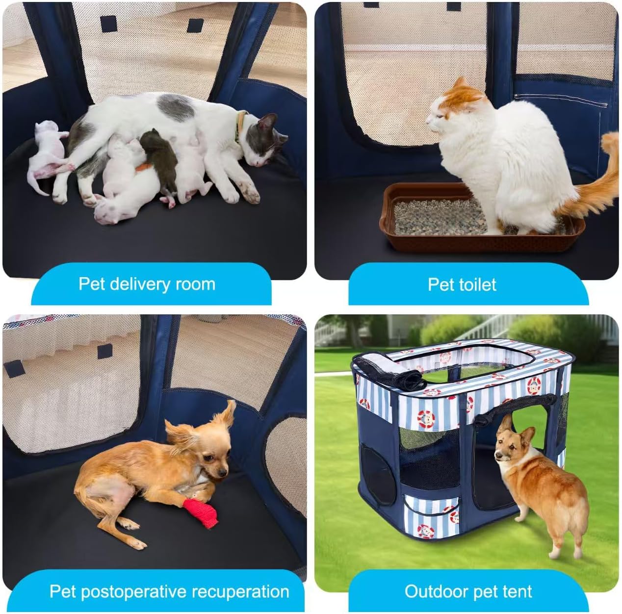 Foldable Dog Playpen Indoor,Expandable Puppy Playpen,Portable Pet Playpen for Small Animals