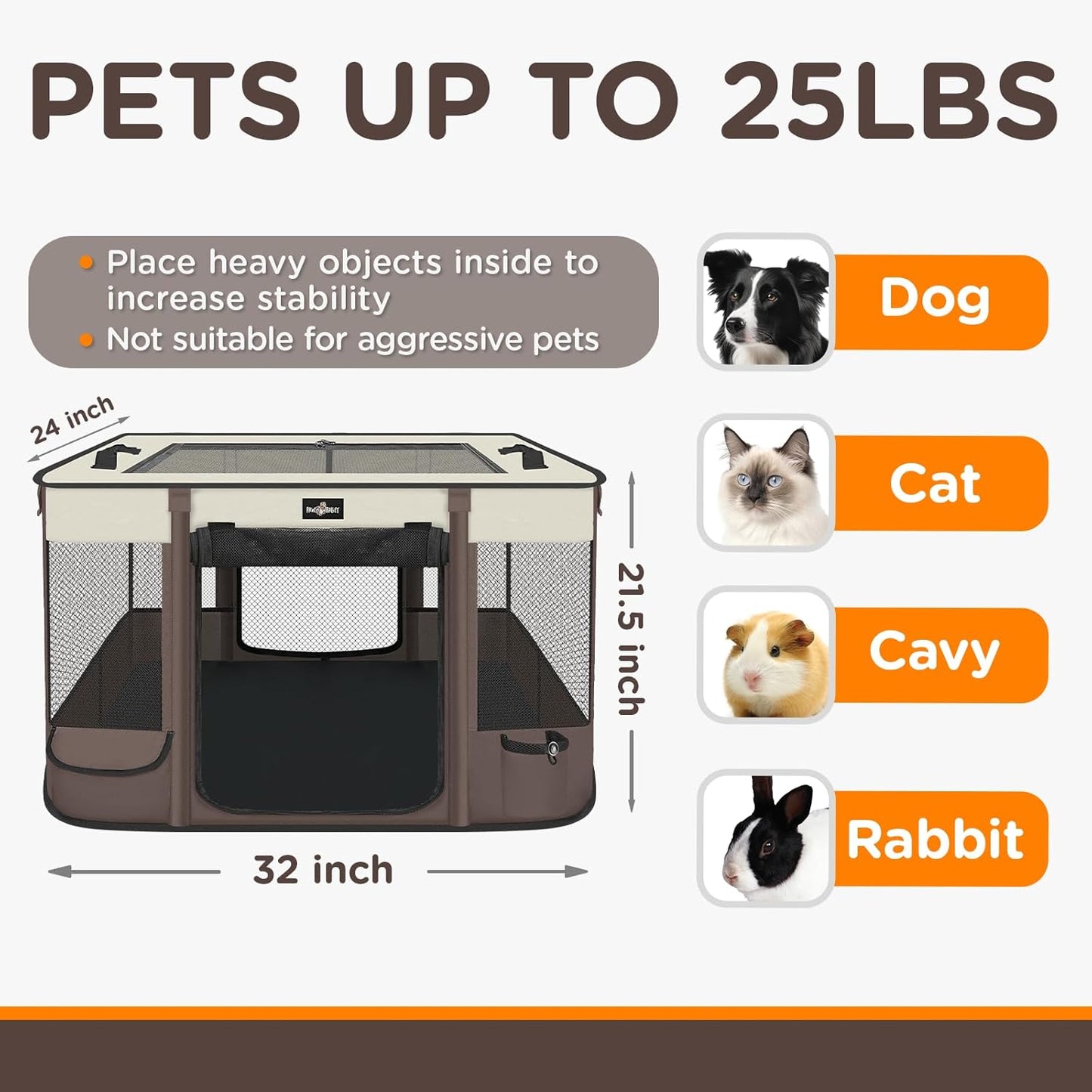 Foldable Pet Kitten Playpen, Upgrade Waterproof Portable Cat Dog Playpen Kennel Tent for Small Dog Cat