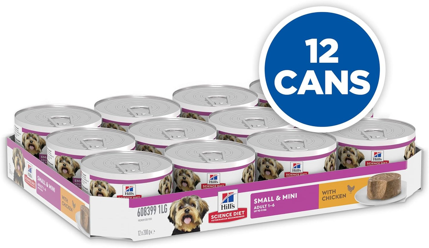 Hill's Science Diet Adult Small & Mini with Chicken Canned Wet Dog Food 12x200g