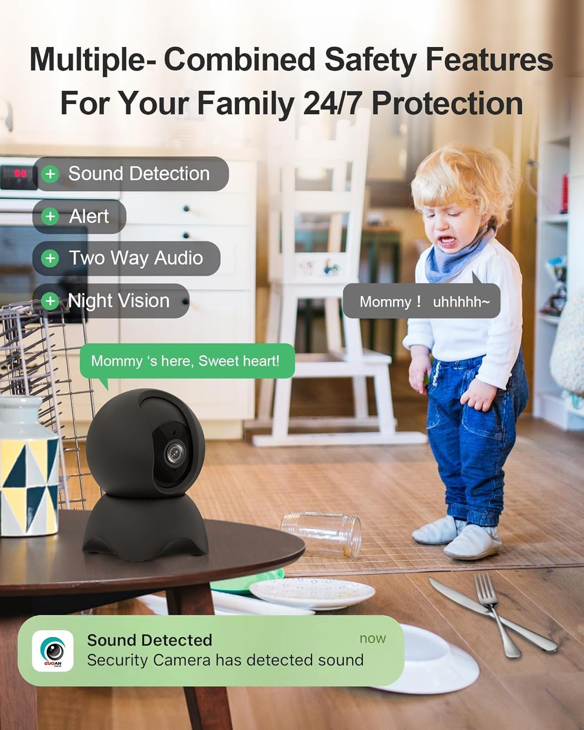 Security Indoor Camera, 1080P HD Dog & Baby Monitor, 5/2.4GHz with Motion Detection，SD & Cloud Storage，Night Vision Pet & Baby Camera Two Way Audio, Privacy Mode