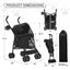 4-Wheel Pet Stroller for Small & Medium Dogs and Cats – Foldable Travel Pet Jogger with Breathable Mesh, Storage Basket & Cup Holder, Supports Pets up to 22 lbs