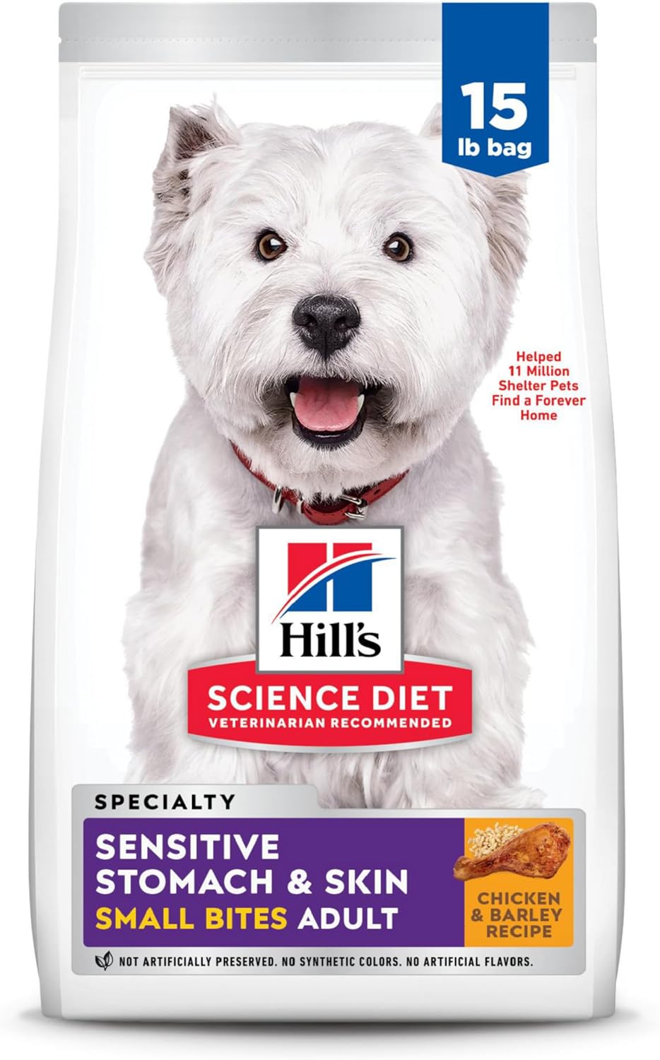 Hill's Science Diet Sensitive Stomach & Skin Adult Small Bites, Chicken Recipe, Dry Dog Food, 6.8kg Bag
