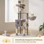 Heybly HCT200SW Cat Scratching Post, 125 cm, Small Cat Tree, Spacious and Comfortable Scratching Post with Cave
