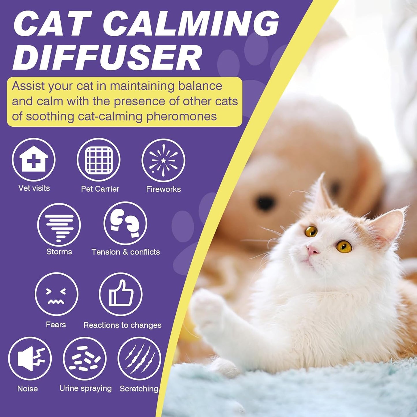 Cat Calming Diffuser Refill, 8 Pack Pheromones for Cats