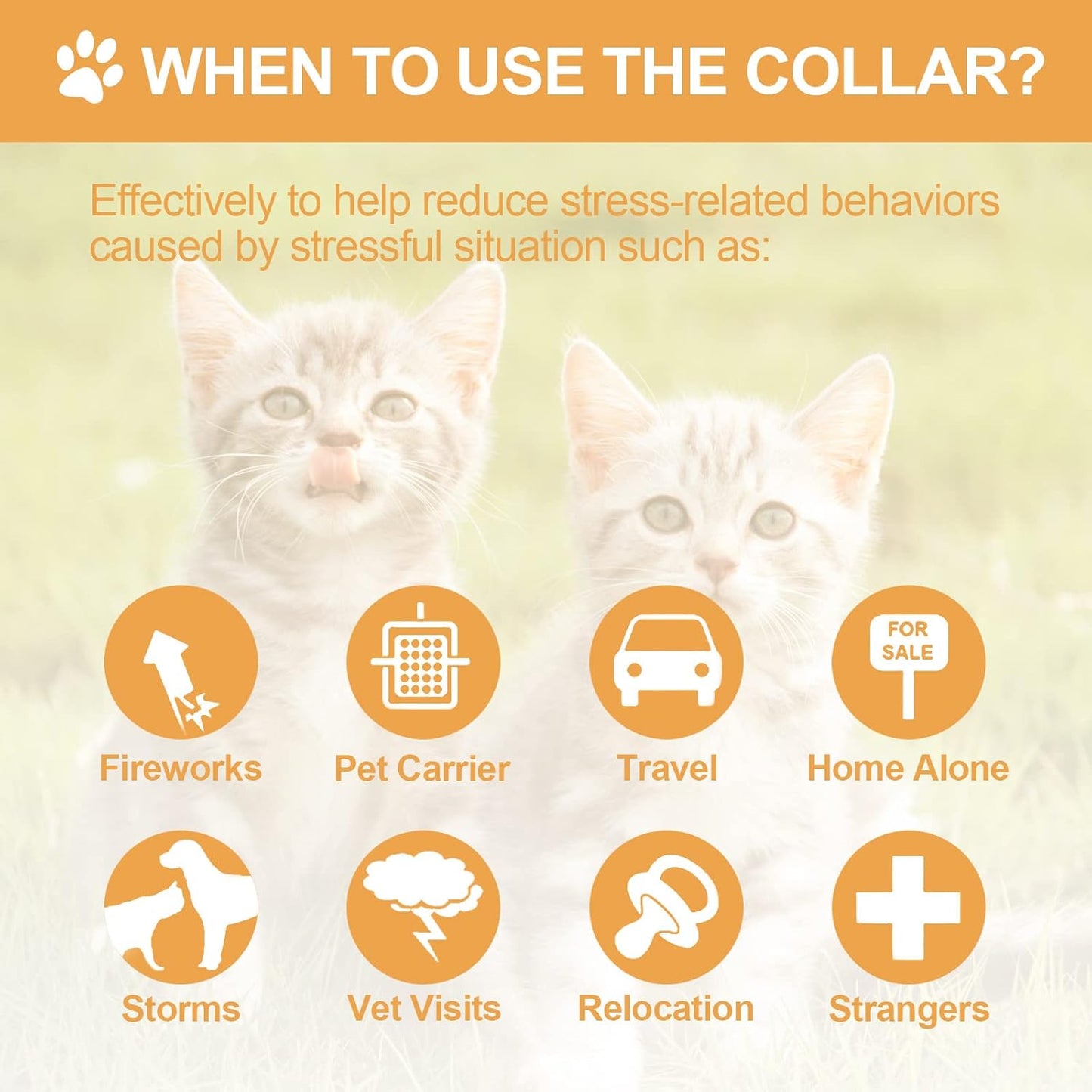 4 Pcs Cat Calming Collar Adjustable Lavender Scent Relaxing Cat Collar with 2 Pendant