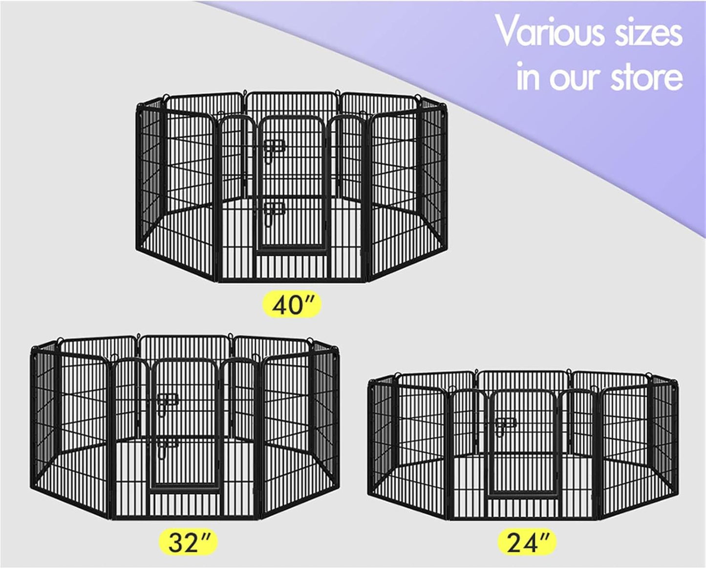 Beastie 32" Foldable Pet Dog Metal Playpen Enhanced, Universal Portable Pet Exercise Cage