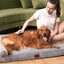 Lazy Lush Bolster Dog Bed for Extra Large Dogs, Memory Foam Orthopedic L-Shape