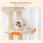 Heybly HCT050M Beige Cat Scratching Post with Blankets for Large Cat Scratching Post Large Platforms Cave 50 x 50 x 153cm