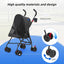 Pet Stroller Oxford Cloth Foldable Dog Strollers for Small Dogs and Cats Suitable for All Road Surfaces Wide-View Panoramic Window 4 Wheels with Brakes Portable Design, Easy to Store (Grey)