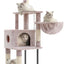 Heybly HCT200SMU Cat Scratching Post, 125 cm, Small Cat Tree, Spacious and Comfortable Scratching Post with Cave