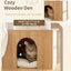 Heybly Cat Tree with Litter Box Enclosure, Modern 162cm Hidden Cat Tower for Indoor Cats,White Oak