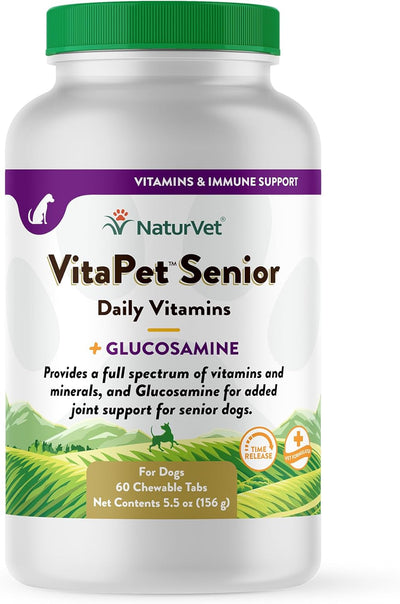 NaturVet Vita Time Release Pet Senior with Gluc Tablets, 60 Pills
