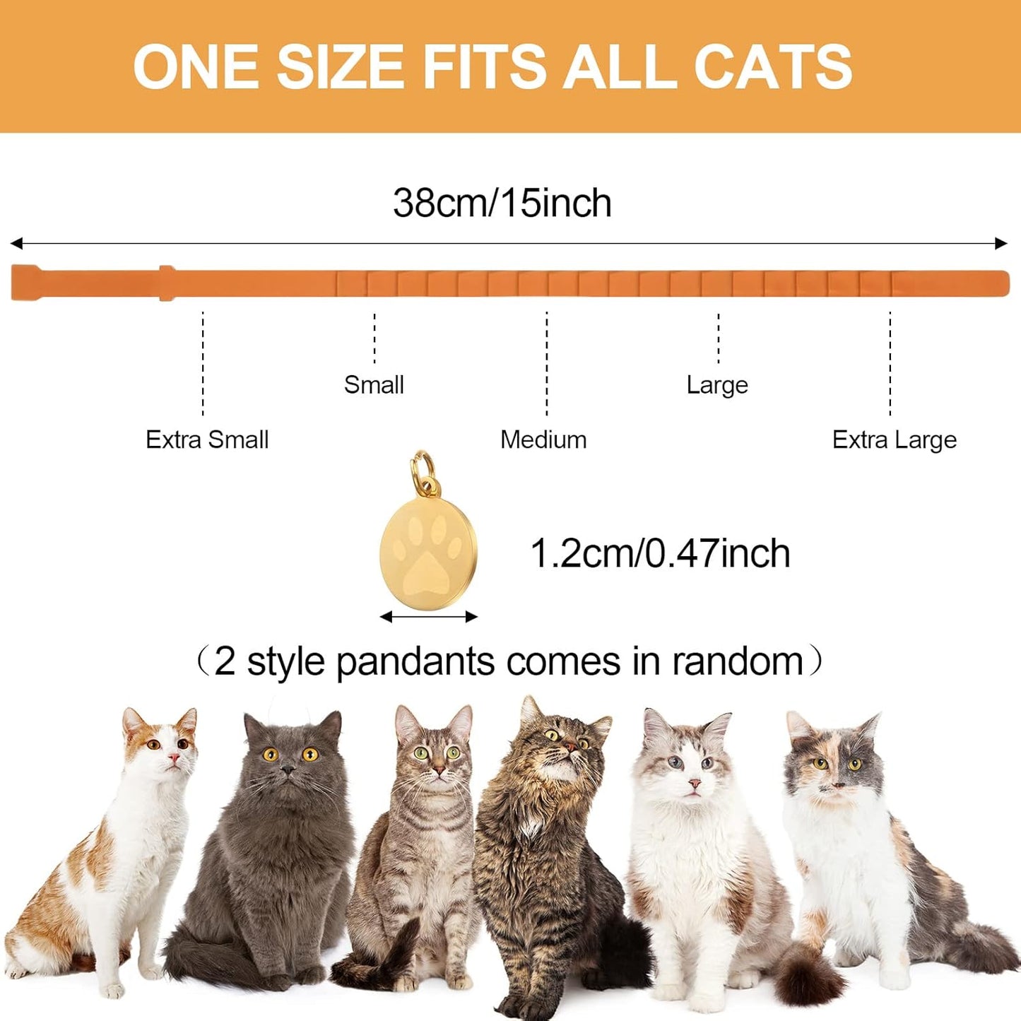 4 Pcs Cat Calming Collar Adjustable Lavender Scent Relaxing Cat Collar with 2 Pendant