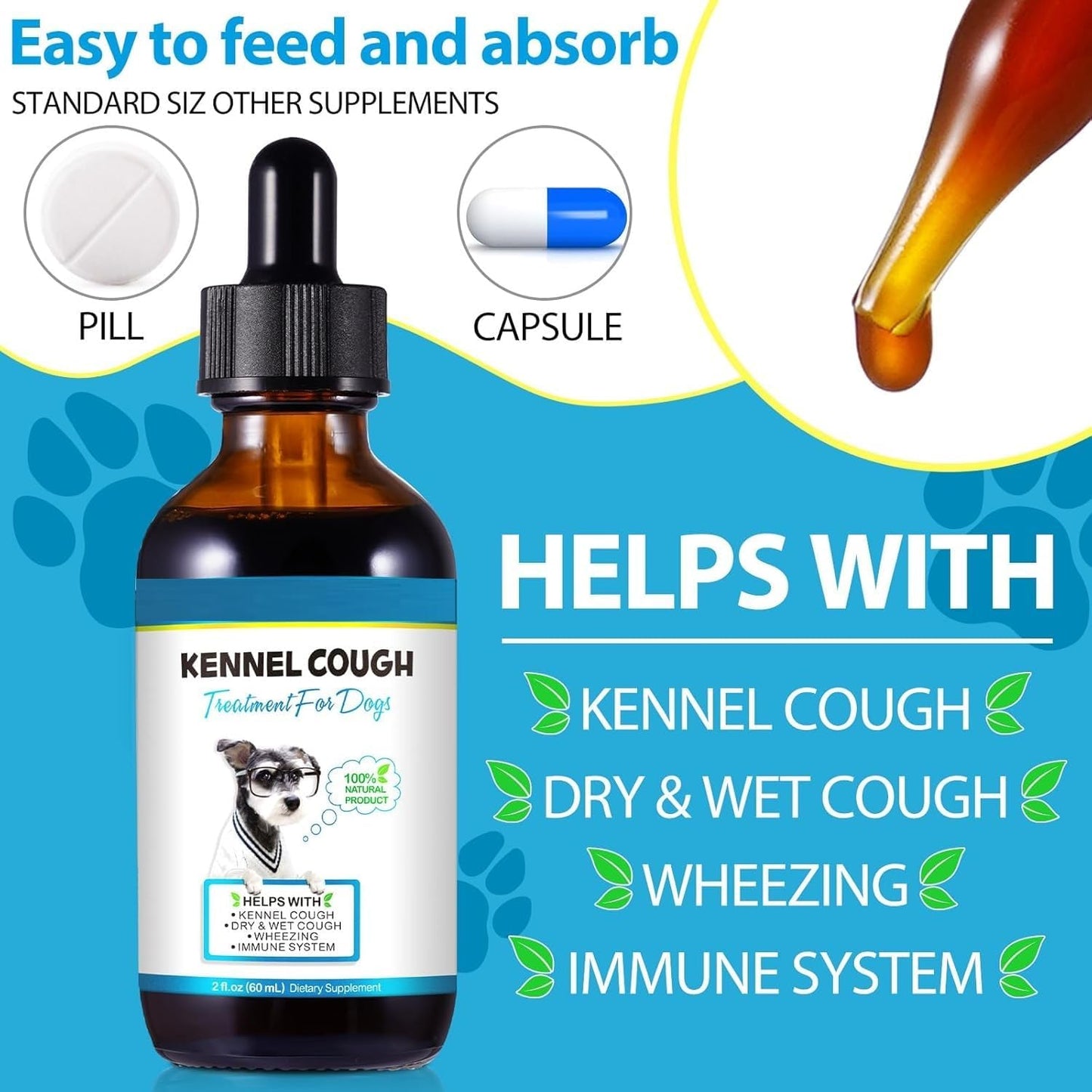Oimmal Natural Herbal Cough Drops for Dogs - Kennel Cough Relief & Respiratory Support
