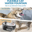 Cat Water Fountain, 84oz/2.5L Automatic Pet Water Fountain Dog Water Dispenser with a Stainless Steel Tray, Easy Cleaning for Cats, Dogs, LED Light - Black