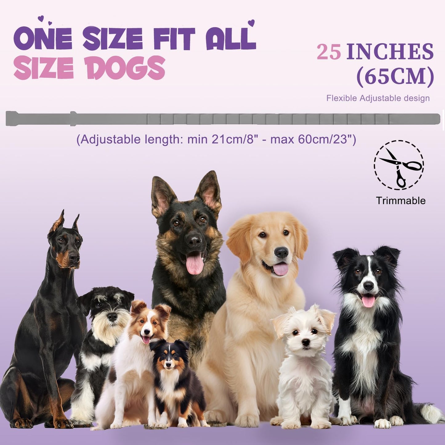 4 Pack Calming Collar for Dogs with Natural Pheromone | Dog Calming Collar Helps Reduce Unwanted Behavior | Stress Relief for Puppy & Adult Dogs, ‌Waterproof Calm & Relaxation Lasts 60 Days (Grey)