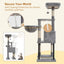 Heybly HCT200SW Cat Scratching Post, 125 cm, Small Cat Tree, Spacious and Comfortable Scratching Post with Cave
