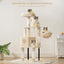 Heybly Cat Tree, 125 cm Cat Tower for Indoor Cats, Spacious Cat House Condo with Hidden Space，Sturdy Steel Tube，Soft Plush Top Perch，Cozy Hammock and Sisal Scratching Posts, Beige HCT200SM
