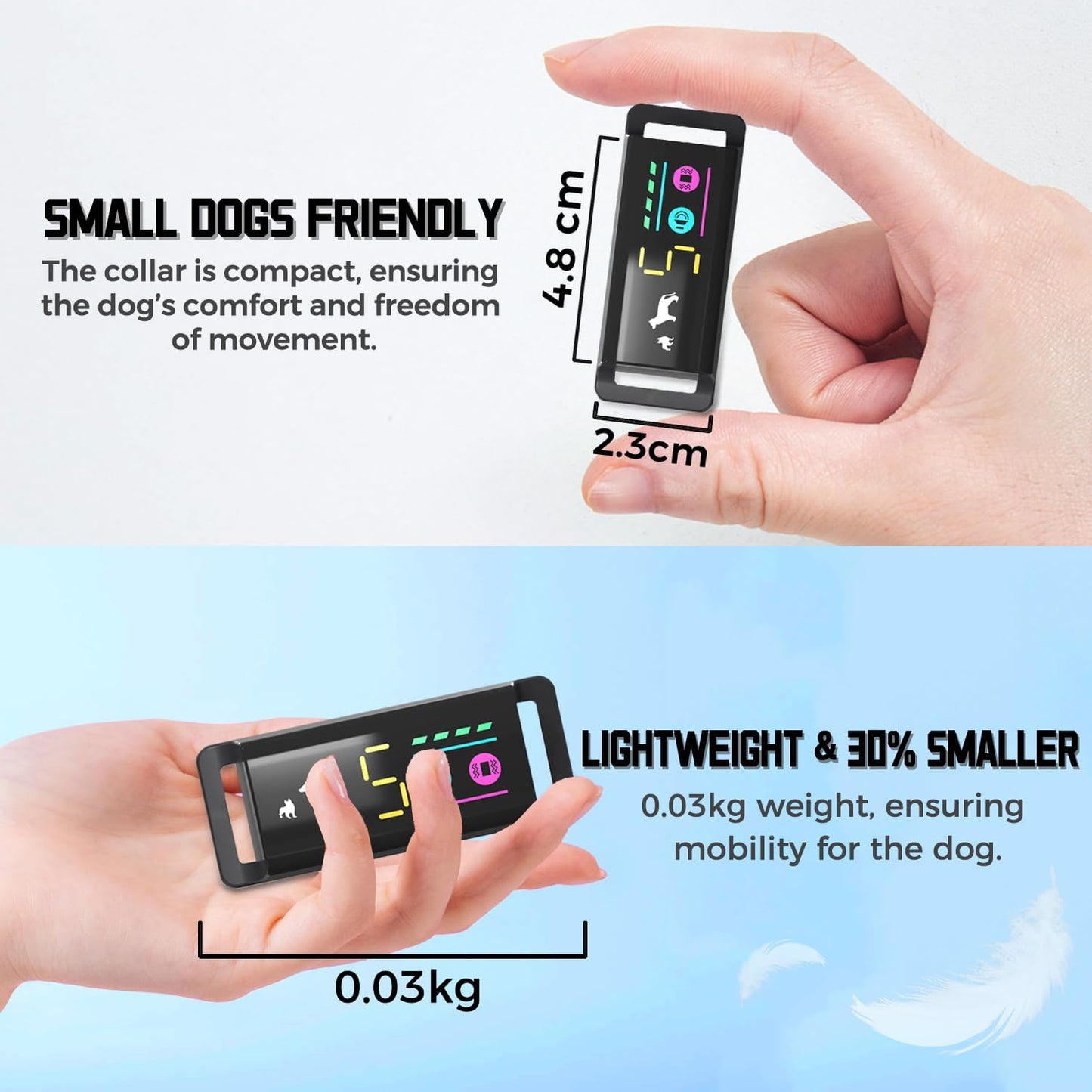 Anti Bark Collar for Small Medium Dogs, No Shock Barking Collars with 5 Adjustable Sensitivity