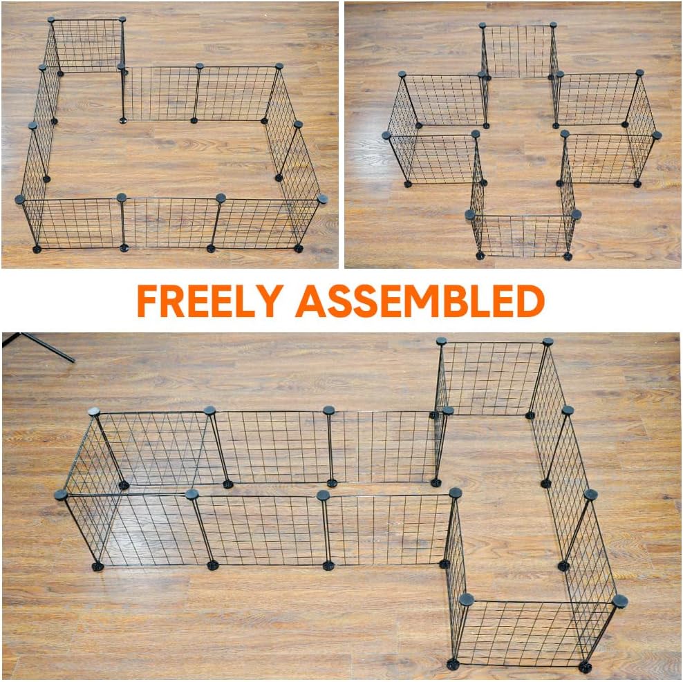 MelPet Pet Playpen Foldable Metal Pet Cage Enclosure Puppy Fence 16 Panels