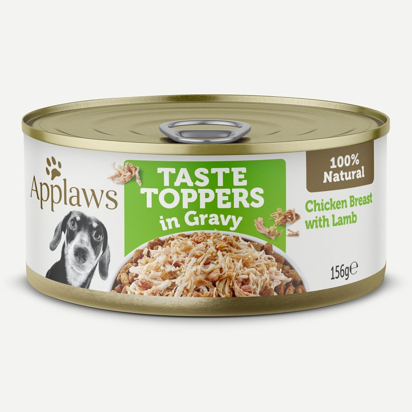 Applaws Taste Toppers 100% Natural Wet Dog Food Chicken Breast with Lamb in Gravy Tin 156g (Pack of 16), Limited Ingredients Pet Food