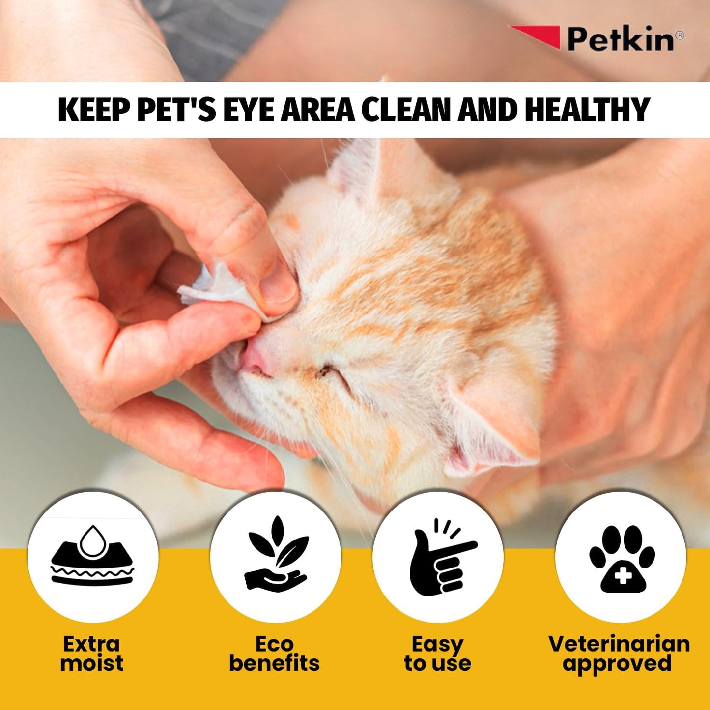 Petkin FBA_537862 Eye Wipes, 80 Pack
