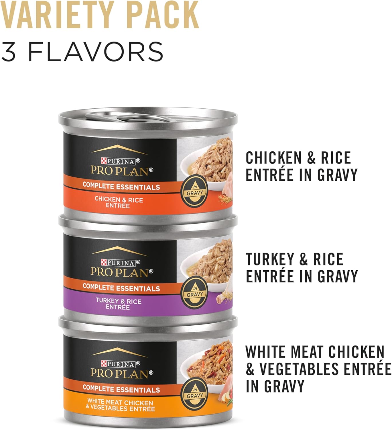 PRO PLAN Adult Wet Cat Food Poultry Favourites in Gravy Variety Pack 24x85g