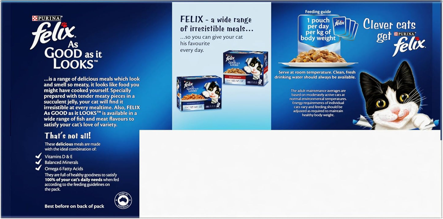 FELIX As Good As It Looks Adult Wet Cat Food Mixed Selection in Jelly 36x85g