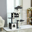 PAWZ Road Cat Tree Cat Scratching Post with a Large Hammock Play Tower, Play Tunnel Wooden Furniture Cat Stand 130cm Grey