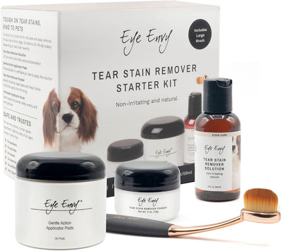 Eye Envy Dog Tear Stain Remover Starter Kit with ProPowder Brush,Made in USA