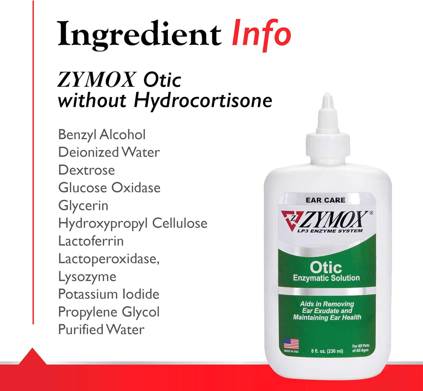 PET KING BRANDS Zymox Otic Enzymatic Solution for Dogs and Cats to Soothe Ear Infections Without Hydrocortisone for Itch Relief, 8oz