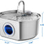 Cat Water Fountain Stainless Steel: 108oz/3.2L Cat Fountain for Drinking - Water Level Window