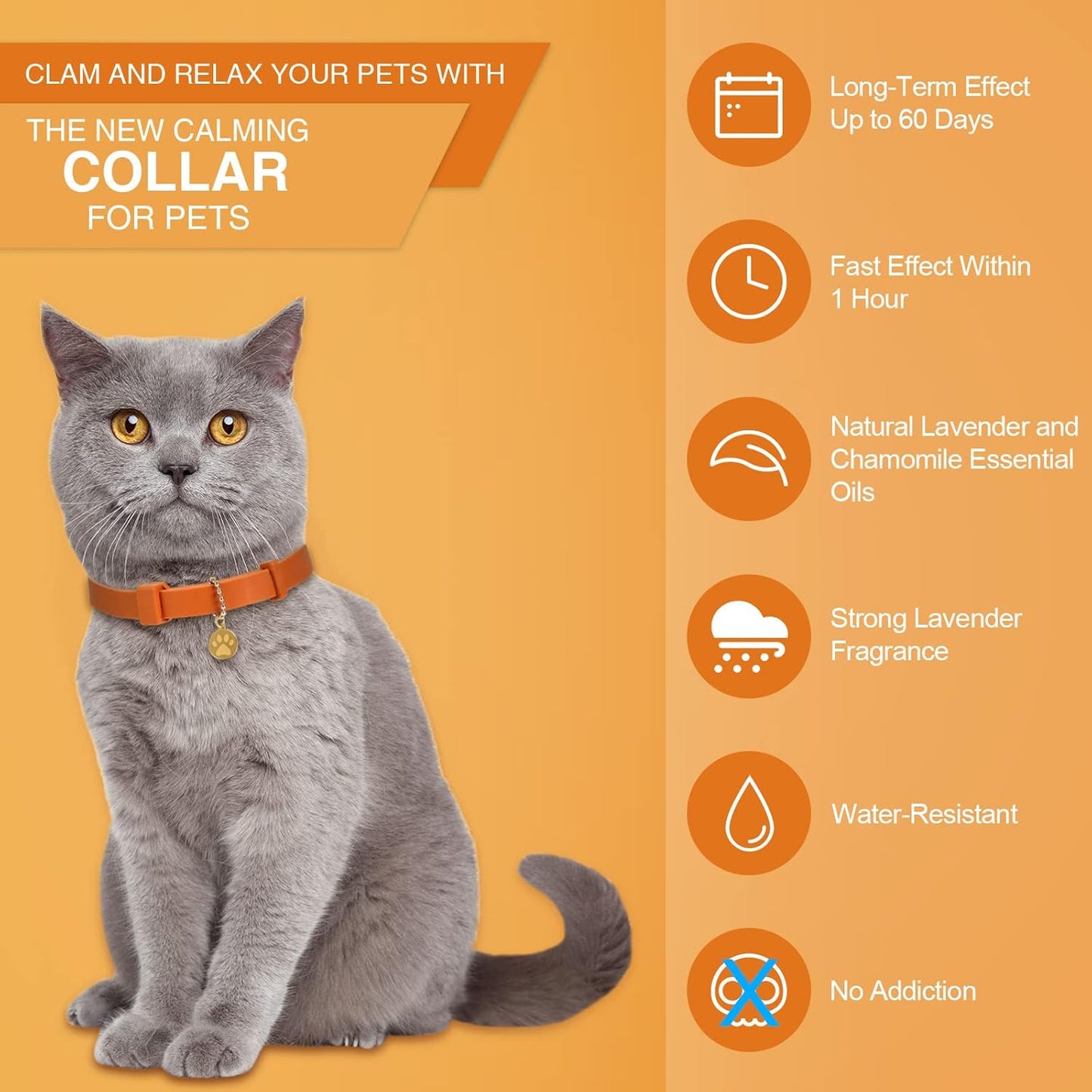 4 Pcs Cat Calming Collar Adjustable Lavender Scent Relaxing Cat Collar with 2 Pendant