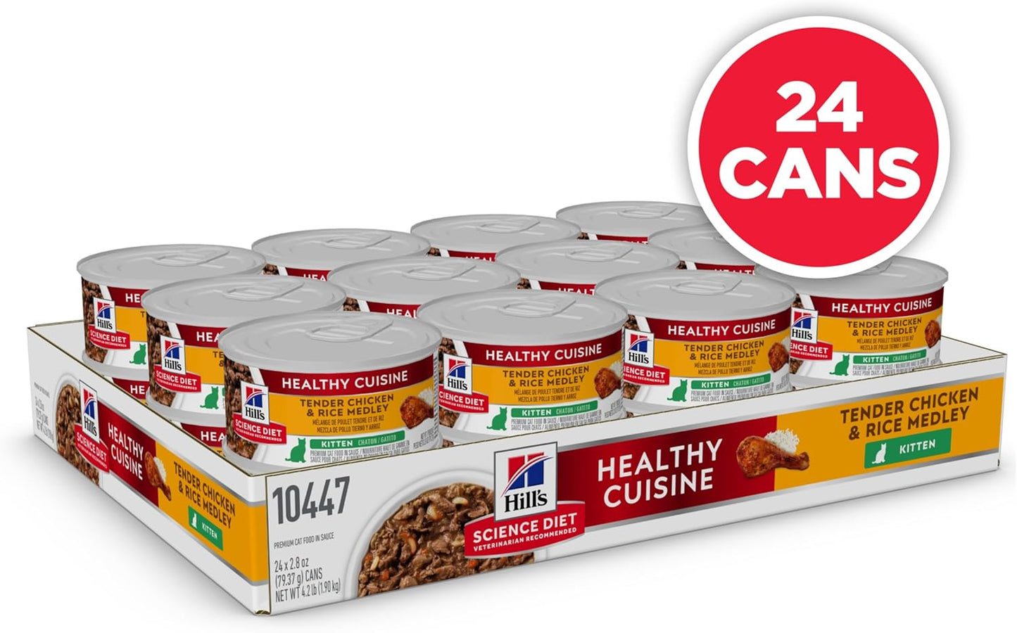 Hill's Science Diet Healthy Cuisine Chicken & Rice Medley Canned Kitten Food, 79 g (Pack of 24)