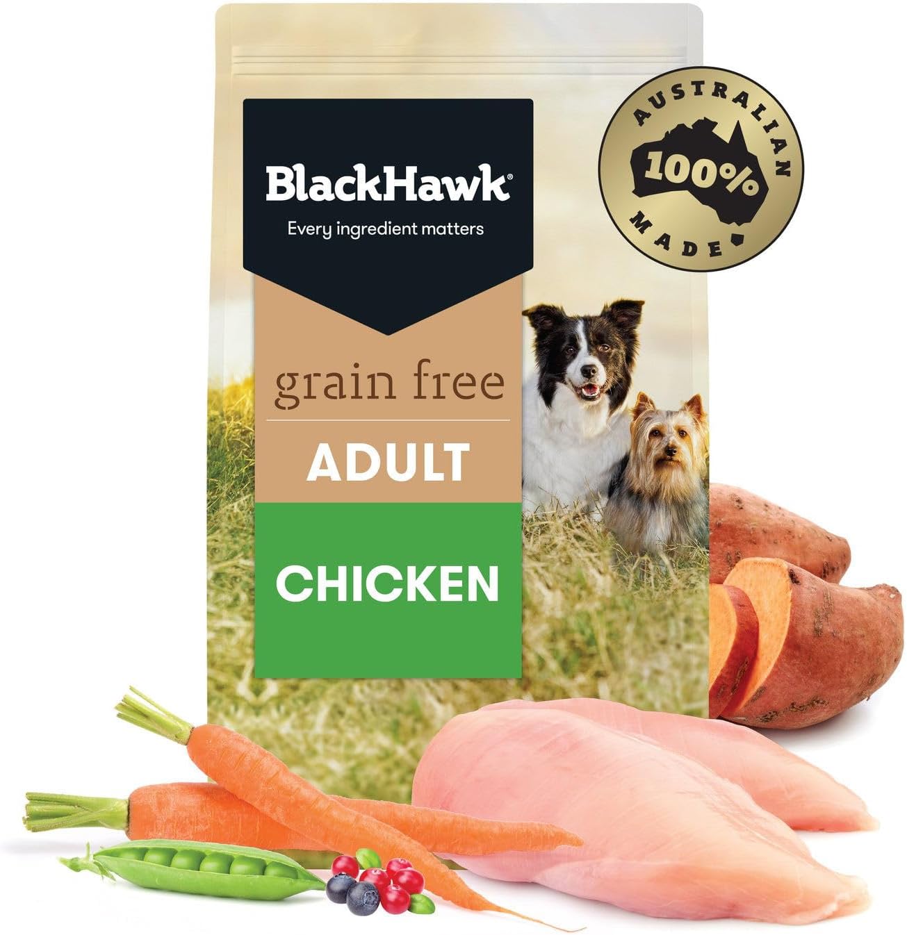 Black Hawk Adult All Breed Grain Free Chicken Dry Dog Food 15 Kg