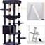 Heybly HCT050G Cat Scratching Post with Blankets for Large Cat Tree Large Platforms Cave 50 x 50 x 153cm Smoke Grey