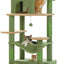 PAWZ Road 184cm Cat Tree with Sisal-Covered Scratching Posts and Pads, Cat Tower for Large Cats with Spacious Hammock, Dual Condos and 2 Padded Perches Green