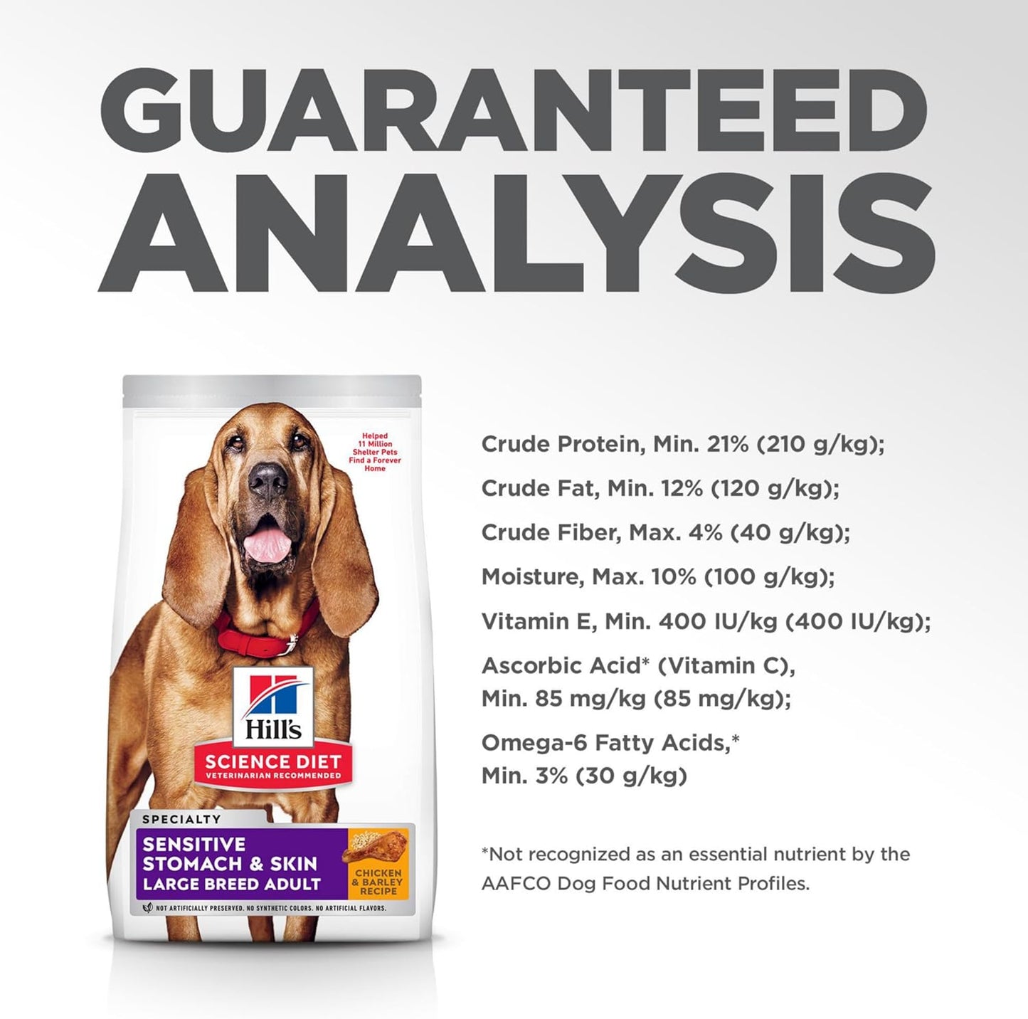 Hill's Science Diet Sensitive Stomach and Skin Adult Large Breed, Chicken Recipe, Dry Dog Food, 13.6kg Bag