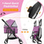 MINYII Pet Stroller Premium 3-in-1 Multifunction Jogger Stroller for Medium Small Dogs Cats Folding Lightweight for Travel with Detachable Carrier,98x65x45cm Portable Pet Stroller for Injured Pet Gift (Pink)
