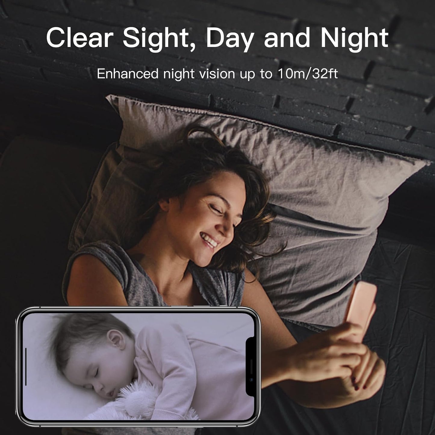 3MP Indoor Security Camera, 360° PTZ 2.4G WiFi Only Cameras for Home Security
