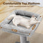 Petzly Cat Tower, 125cm Cat Tree for Indoor Large Cats, Multi-Level Condo with Ladder, Hideaways, Pompoms and Toy, Grey