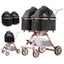 Double Pet Stroller with Detachable Carriers,Ideal for 2 Dogs or Cats,Small/Medium Pets,Black