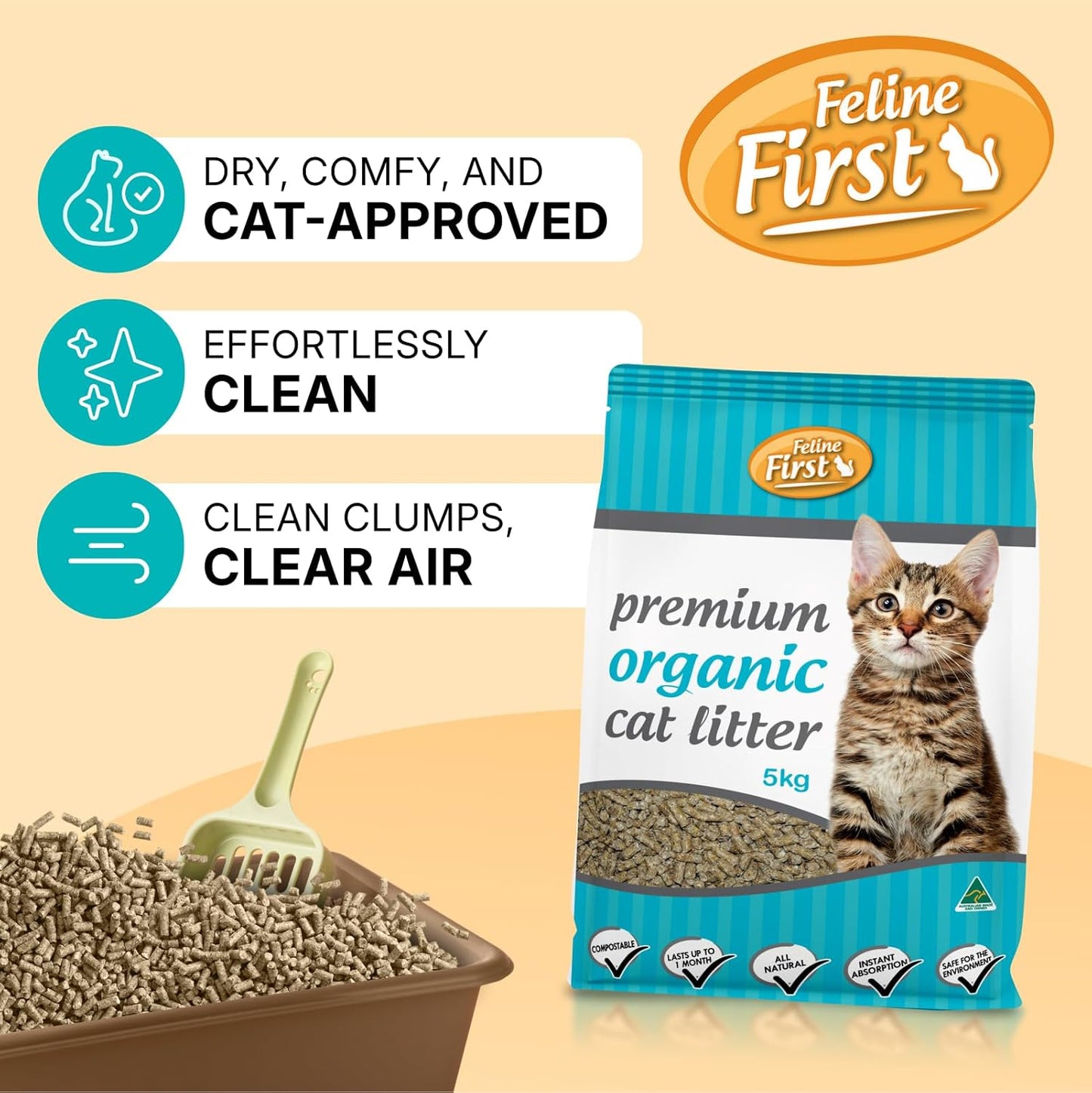 Feline First Organic Kitty Litter 5kg