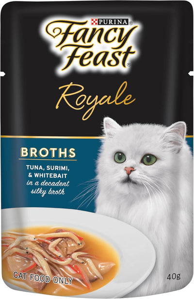 Fancy Feast Royale Adult Wet Cat Food Tuna, Surimi & Whitebait in Broth 12x40g