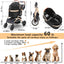 Dog stroller with 4 Wheels, Folding Cat Stroller for Small/Medium/Large dogs & cats to 60 lbs, pet stroller with removable carrier, Storage Basket,Cup Holder,3 in1 Multifunctiona Detachable