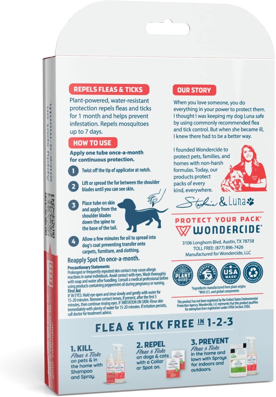 Wondercide - Flea & Tick Dog Spot On - Flea, Tick, and Mosquito Repellent- Small 3 Tubes of 0.05 oz