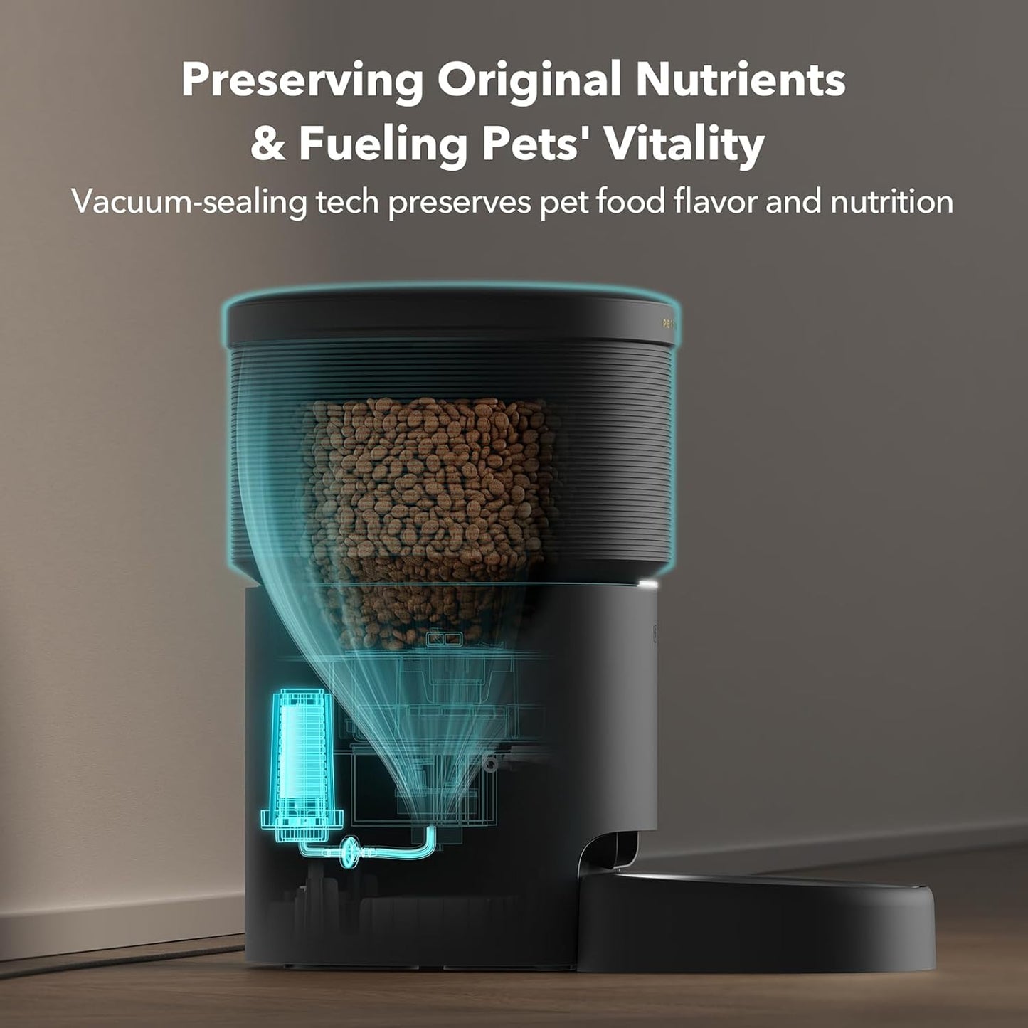 PETLIBRO Automatic Cat Feeders, 5G WiFi Pet Feeder with Vacuum Food Storage for Pet Dry Food, Low Food & Blockage Sensor, 1-10 Meals Per Day, Up to 10s Meal Call for Dog & Cat