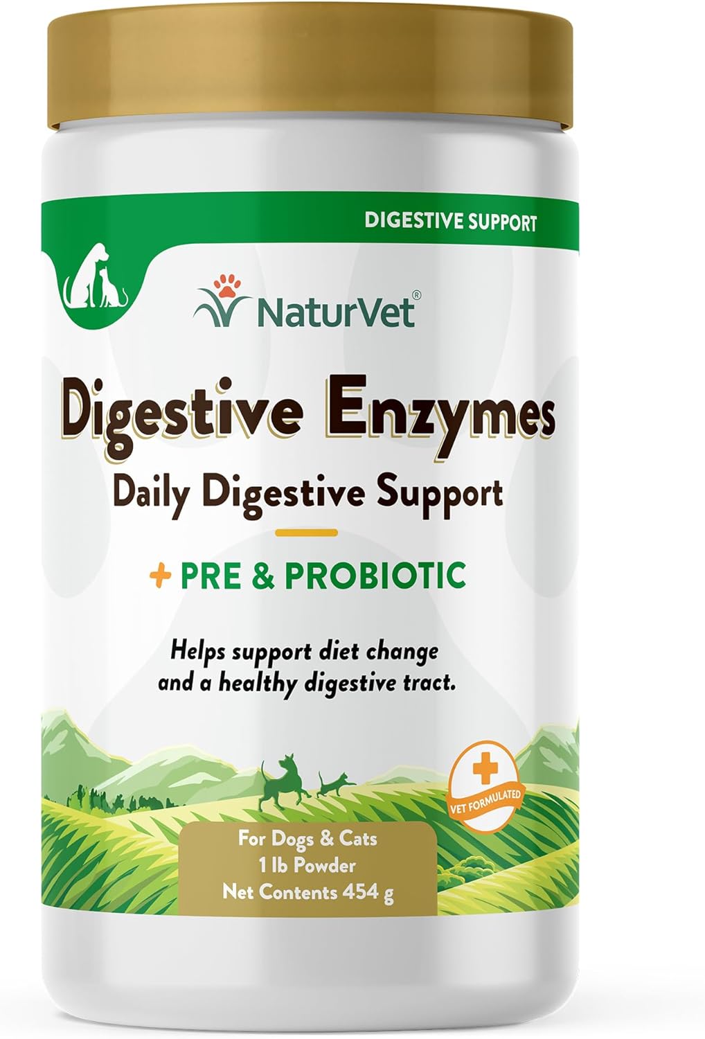NaturVet Digestive Enzymes and Probiotics, 453 g