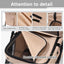 Double Layer Pet Stroller Cat Dog pram, Lockable Wheels Carriers, Foldable for Storage, for Small Medium Sized Pets, Simple Assembly (Brown)